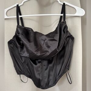 Urban Outfitters Black Satin Corset Top